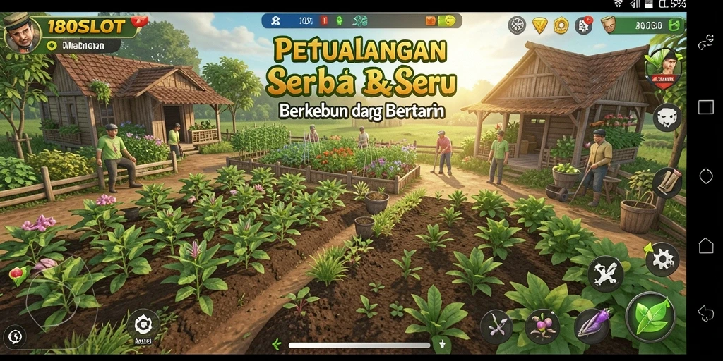 Gameplay seru di 180SLOT dengan berbagai tanaman yang tumbuh.