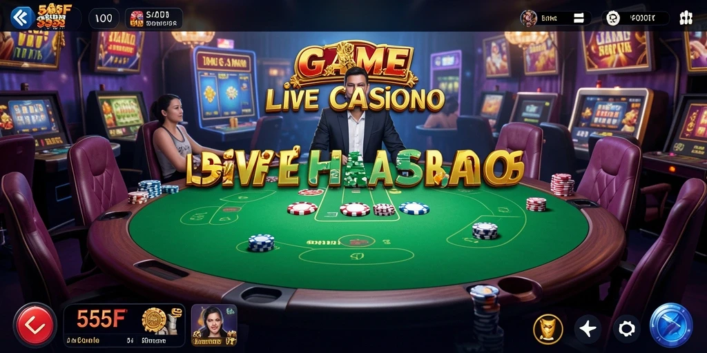 Tampilan menarik dari gameplay Live Casino di 555F.