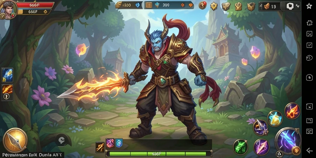 Screenshot utama game 666F dengan aksi pertempuran ARPG yang epik.