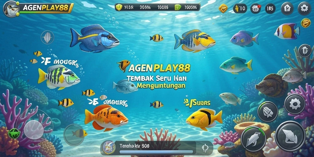 Tampilan permainan Tembak Ikan yang seru dan mendebarkan.