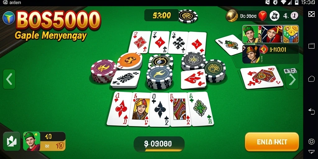 Gameplay seru Gaple di BOS5000 dengan interaksi pemain.