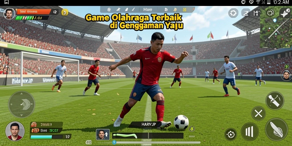 Tangkapan layar utama HARAPJP menampilkan pemain beraksi dalam pertandingan olahraga yang menarik.