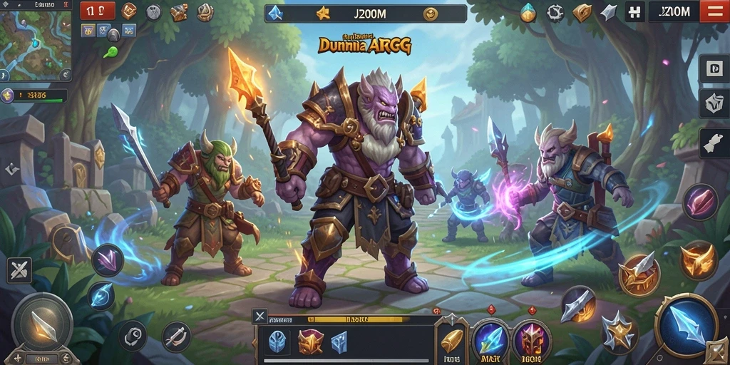 Tampilan menarik dari gameplay ARPG J200M yang dinamis.