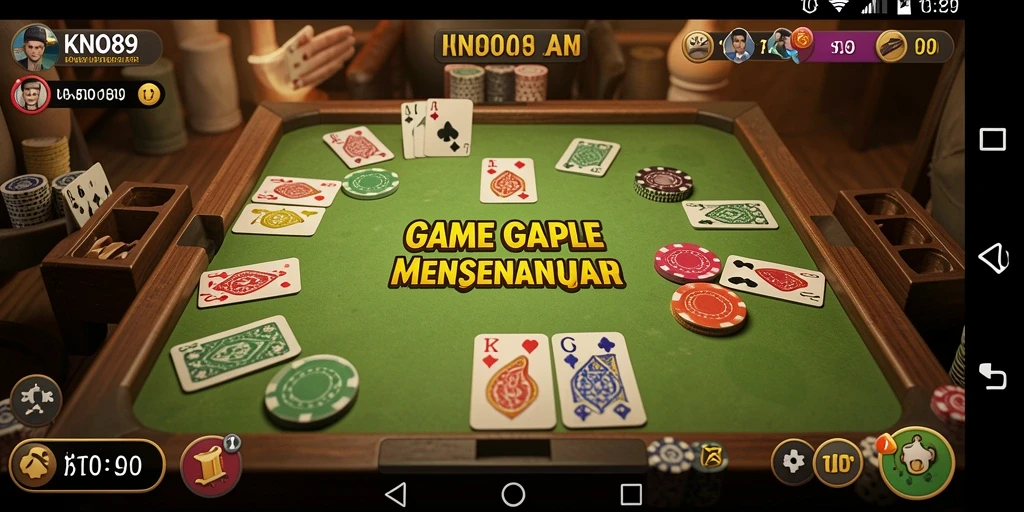 Tangkapan layar gameplay KNO89 yang menunjukkan keseruan bermain Gaple.
