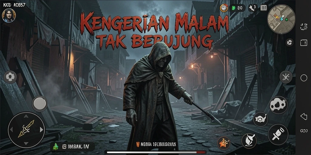 Gameplay seram di KO857 dengan hantu dan suasana mencekam.