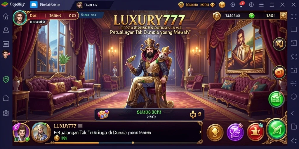 Screenshot LUXURY777 menunjukkan petualangan mendebarkan pemain dalam lingkungan yang indah.