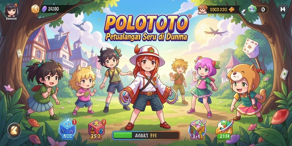 Screenshot utama POLOTOTO menampilkan aksi seru di dunia anime.