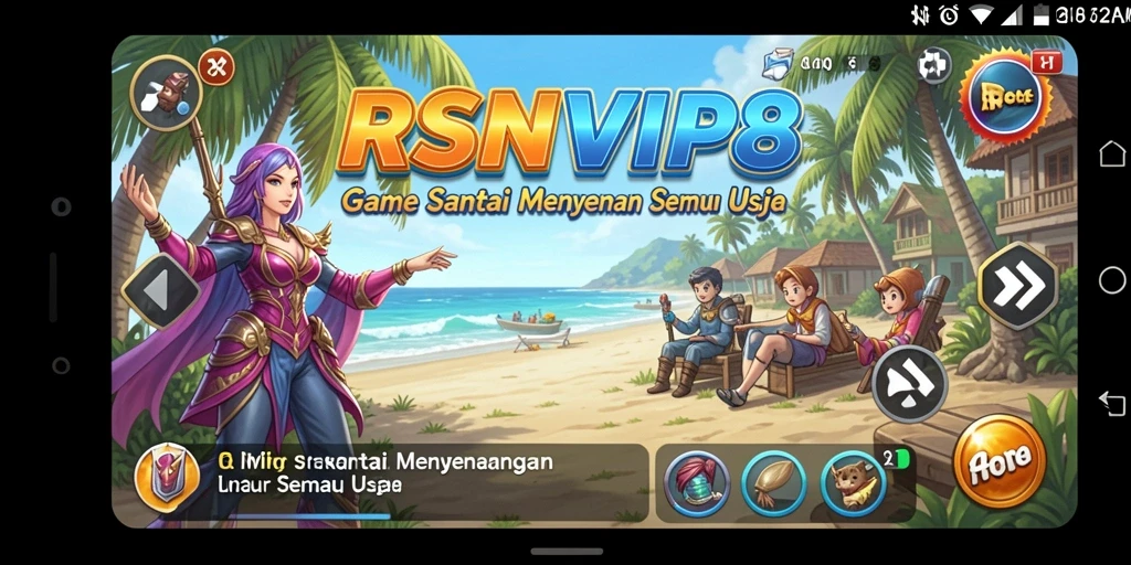 Tampilan gameplay RSNVIP8 yang ceria dan penuh tantangan.