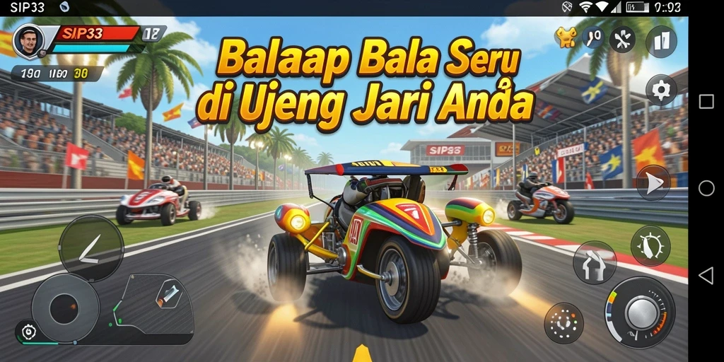 Tampilan gameplay Racing yang mengasyikkan dan mendebarkan.
