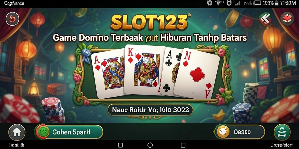 Tangkapan layar game SLOT123 menampilkan serunya bermain Domino secara daring.