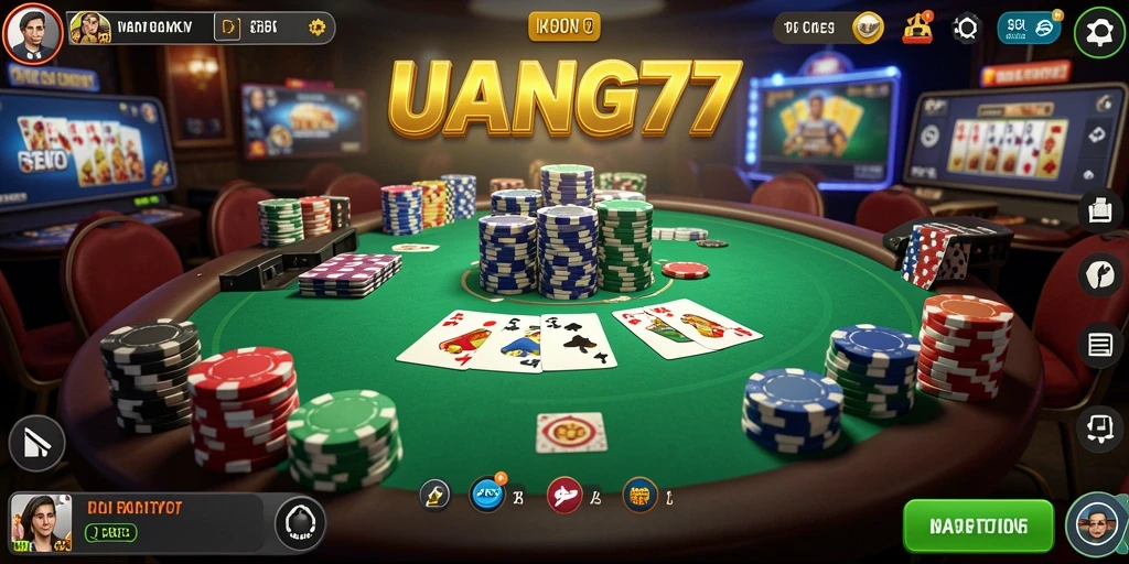 Tampilan gameplay Poker yang mendebarkan di UANG77.
