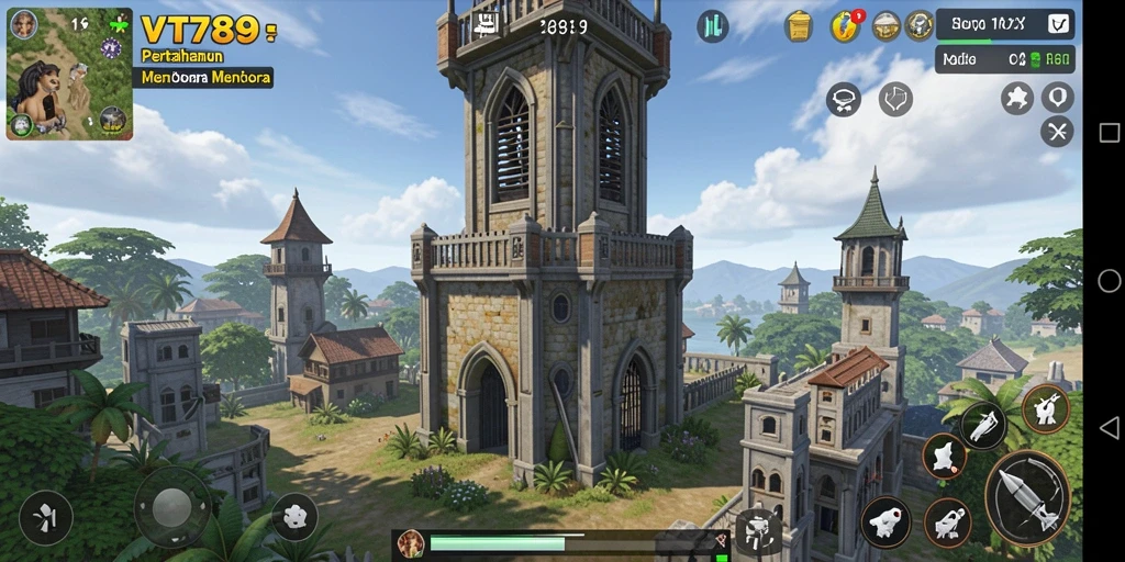 Tampilan gameplay menara pertahanan yang seru di VT789.