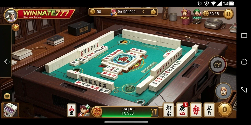 Screenshot dari gameplay seru di WINRATE777 yang menampilkan Mahjong.